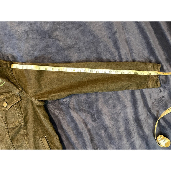 Harry Potter Slytherin Sz M Denim Jean Jacket Dark Gray/Black Hot Topic NEW - Picture 14 of 15